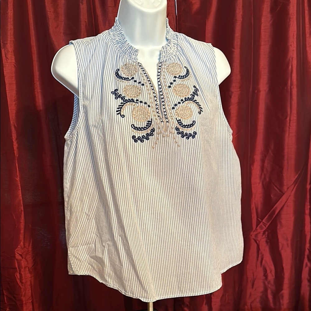Nanette Lepore White Sleeveless Embellished Blouse